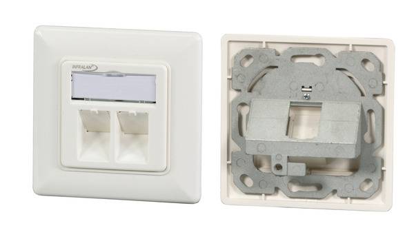 INFRALAN® 1-Port Rahmenset, RAL9010, für, alle Keystone Module Kupferverkabelung Netzwerkdose +