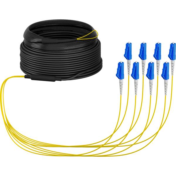 Trunkkabel U-DQ(ZN)BH OS2 8E (1x8) LC-LC, 30m Dca LSZH G657A1 Glasfaserverkabelung Glasfaser OS2-0