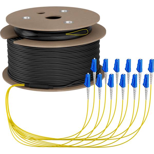 Trunkkabel U-DQ(ZN)BH OS2 12E (1x12) LC-LC, 100m Dca LSZH G657A1 Glasfaserverkabelung Glasfaser OS2