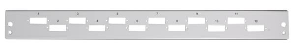 Frontblende 12 x SC Duplex/LC Quad, vertikal, grau Glasfaserverkabelung Glasfaser Verteiler für 19-0
