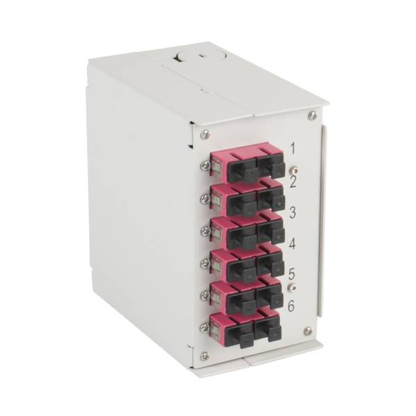 Hutschienenbox OM4 6xSC-Duplex Kupplung, ohne Pigtails Glasfaserverkabelung Glasfaser Verteiler und