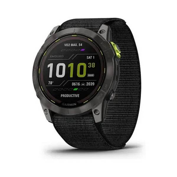 Garmin Enduro 2 - Sportuhr mit Riemen - UltraFit Nylongewebe - schwarz - Handgelenkgröße: 110-220 mm - Anzeige 3.556 cm