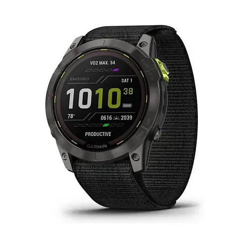 Garmin Enduro 2 - Sportuhr mit Riemen - UltraFit Nylongewebe - schwarz - Handgelenkgröße: 110-220 mm - Anzeige 3.556 cm-0