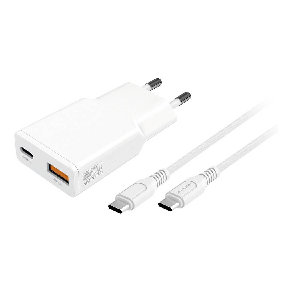 4smarts PDPlug Slim Duos - Netzteil - GaN - 20 Watt - 3 A - HiSilicon Fast Charging, SCP, QC 2.0, QC-0