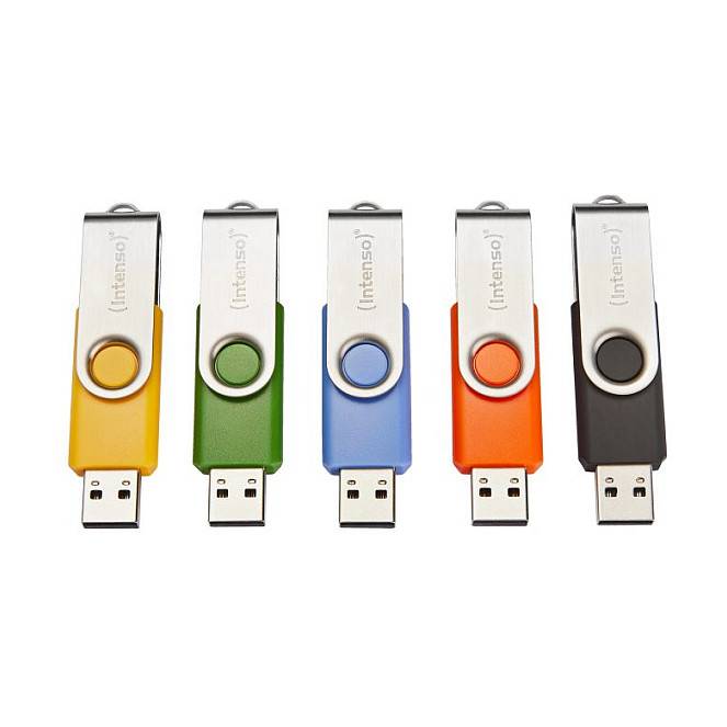 Intenso USB-Stick 10er Pack Basic Line 10 x 8 GB 8 Gelb Gruen Blau Orange 8 28 MB/s Schwarz Grün-0