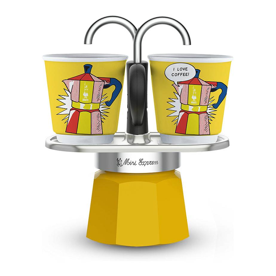 BIALETTI 0001405 Mini Express Espressokocher gelb, 2 Tassen Elektroinst., Batter-0
