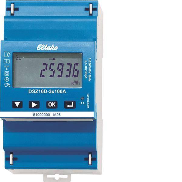 Eltako Drehstromzähler DSZ16D-3x100A Direktmessend MID geeicht 3x100A 2838001 Install.Baumaterial