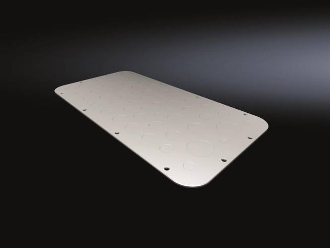 Rittal Metall-Flanschplatte AX 2577100 mit metrischer Vorprägung,BT: 436x221 mm Industriematerial-0