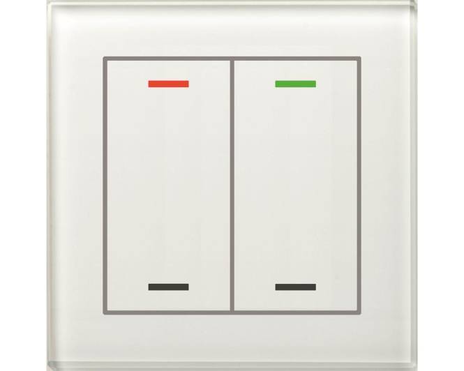 MDT BE-GTL20W.01 Glastaster II Light 2fach RGB-W Weiß Neutral Install.Baumaterial KNX