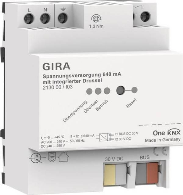 GIRA 213000 Spannungsversorgung 640mA Drossel OneKNX REG Install.Baumaterial Schaltermat/Geb.Steu