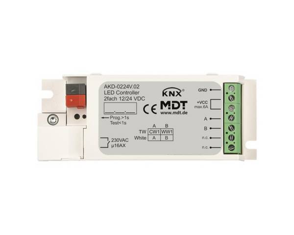 MDT AKD-0224V.02 LED Controller 2-Kanal f.weiße Stripes Install.Baumaterial Schaltermat/Geb.Steu
