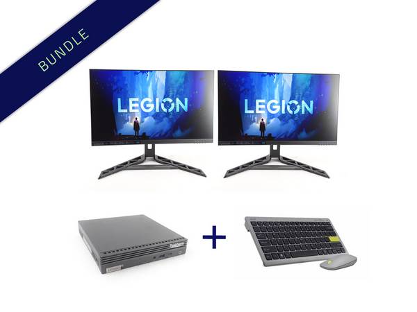Lenovo ThinkCentre M80q Bundle Tiny-PC i5-10500T 8GB RAM 256GB SSD Win11Pro & Lenovo Legion R24e & Acer Vero Set