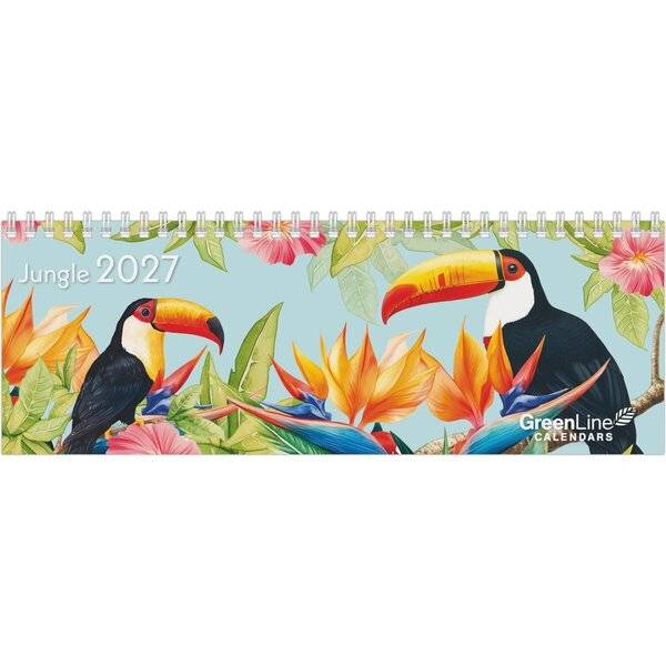 Tischquerkalender 194 Greenline 29,7x10,5m 1 Woche/2 Seiten Jungle 2027-0