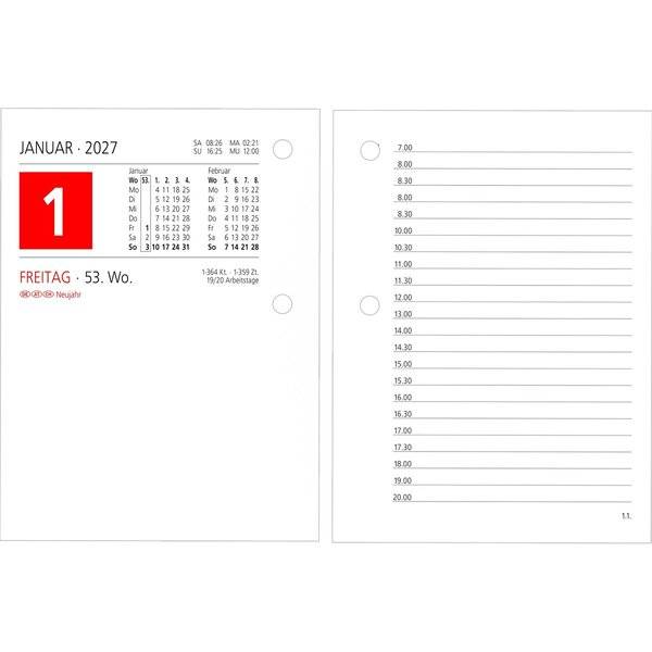 Umlegekalender-Ersatzblock 8x10,8cm 2027-1
