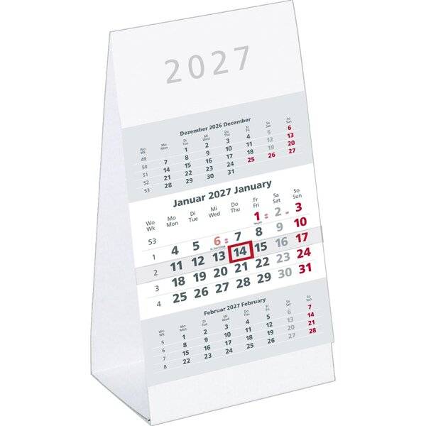 Dreimonats-Aufstellkalender 980 10,5x21cm 2027