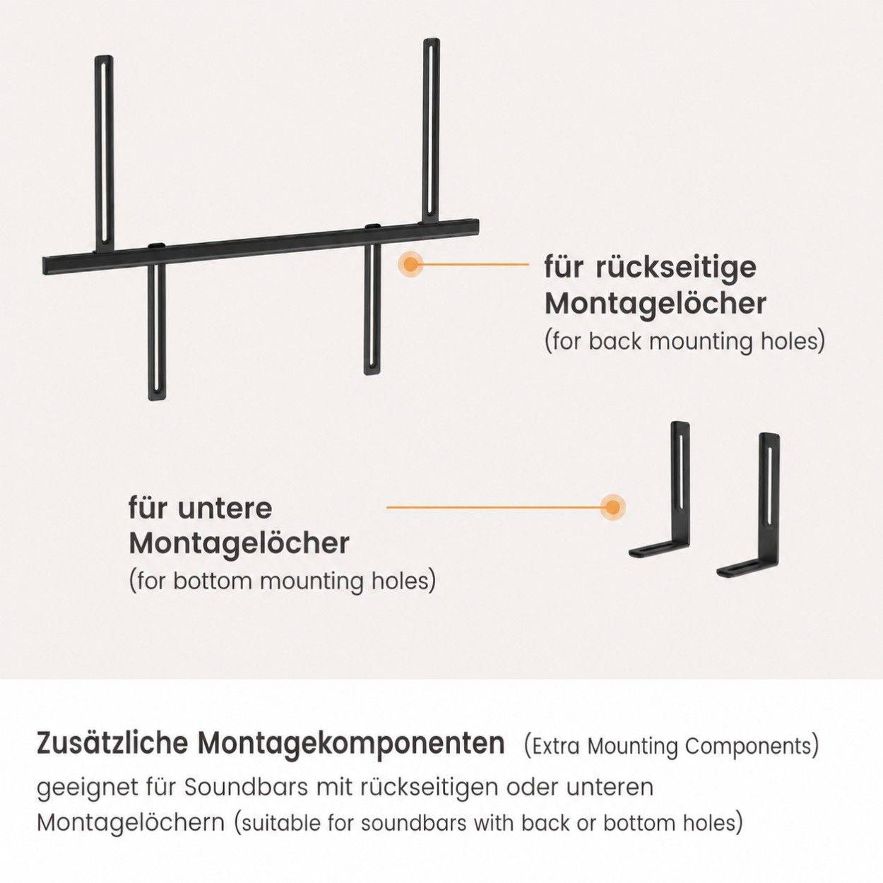 Soundbar Halterung TV Montage universell verstellbar für VESA bis 700×600-3