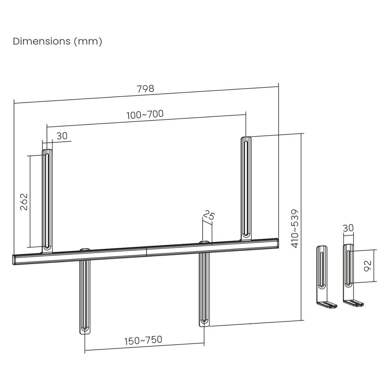 Symbolbild für Soundbar Halterung TV Montage universell verstellbar für VESA bis 700×600