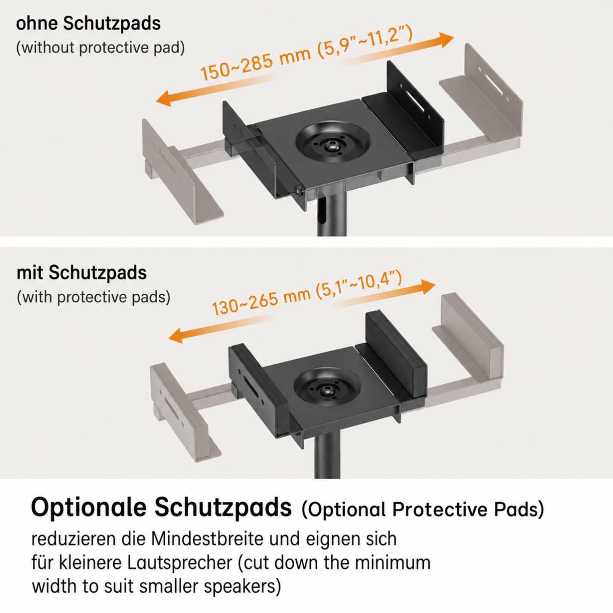 Lautsprecher Ständer Set 2er Pack höhenverstellbar 853 – 1123 mm drehbar neigbar-5