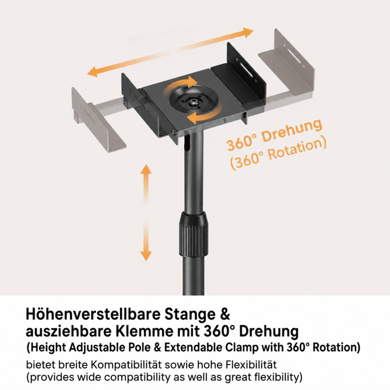 Lautsprecher Ständer Set 2er Pack höhenverstellbar 853 – 1123 mm drehbar neigbar-4