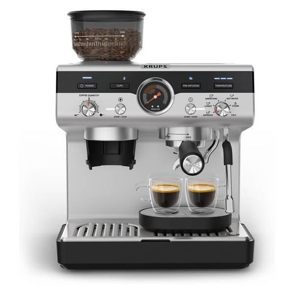 Krups Precision Siebträgermaschine XP801T, Espressomaschine, 3 l, Gemahlener Kaffee, Eingebautes