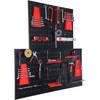 FLOORDIREKT Werkzeughalter Parker - Lochwand-Set für Werkstatt & Garage - Schwarz/Rot - 5 Platten