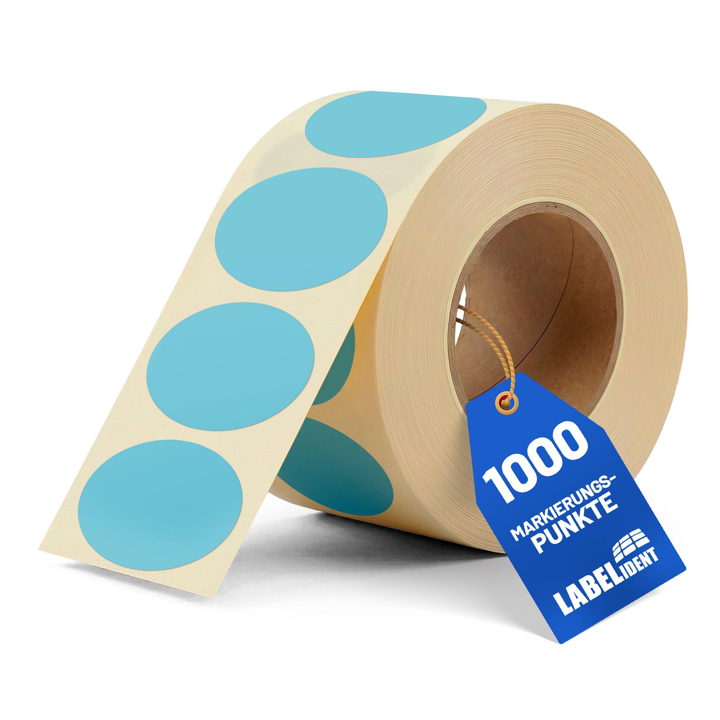 Labelident Klebepunkte blau, Ø 40 mm, Papier, 1,57 Zoll, 1.000 Stück-0