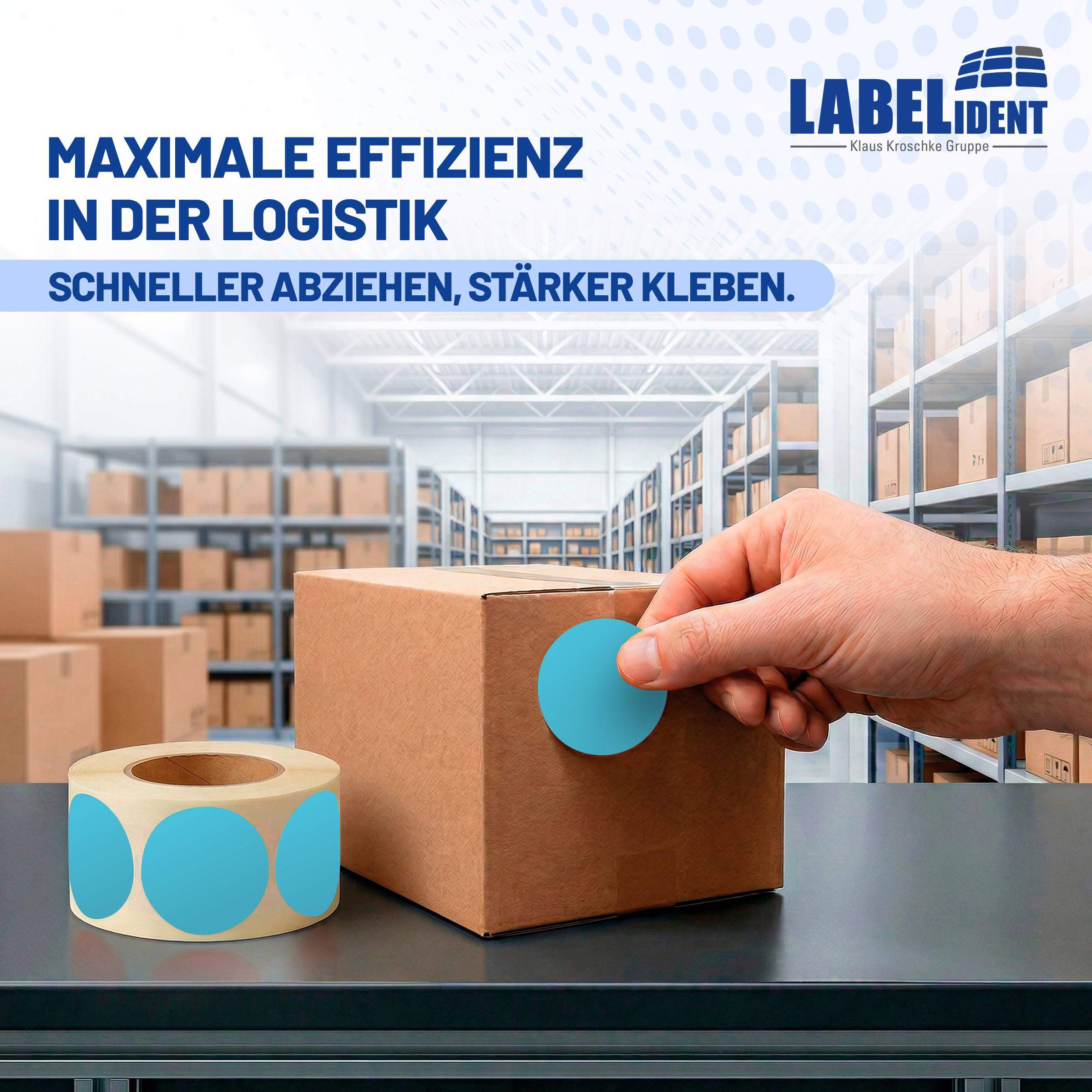 Labelident Klebepunkte blau, Ø 40 mm, Papier, 1,57 Zoll, 1.000 Stück-2