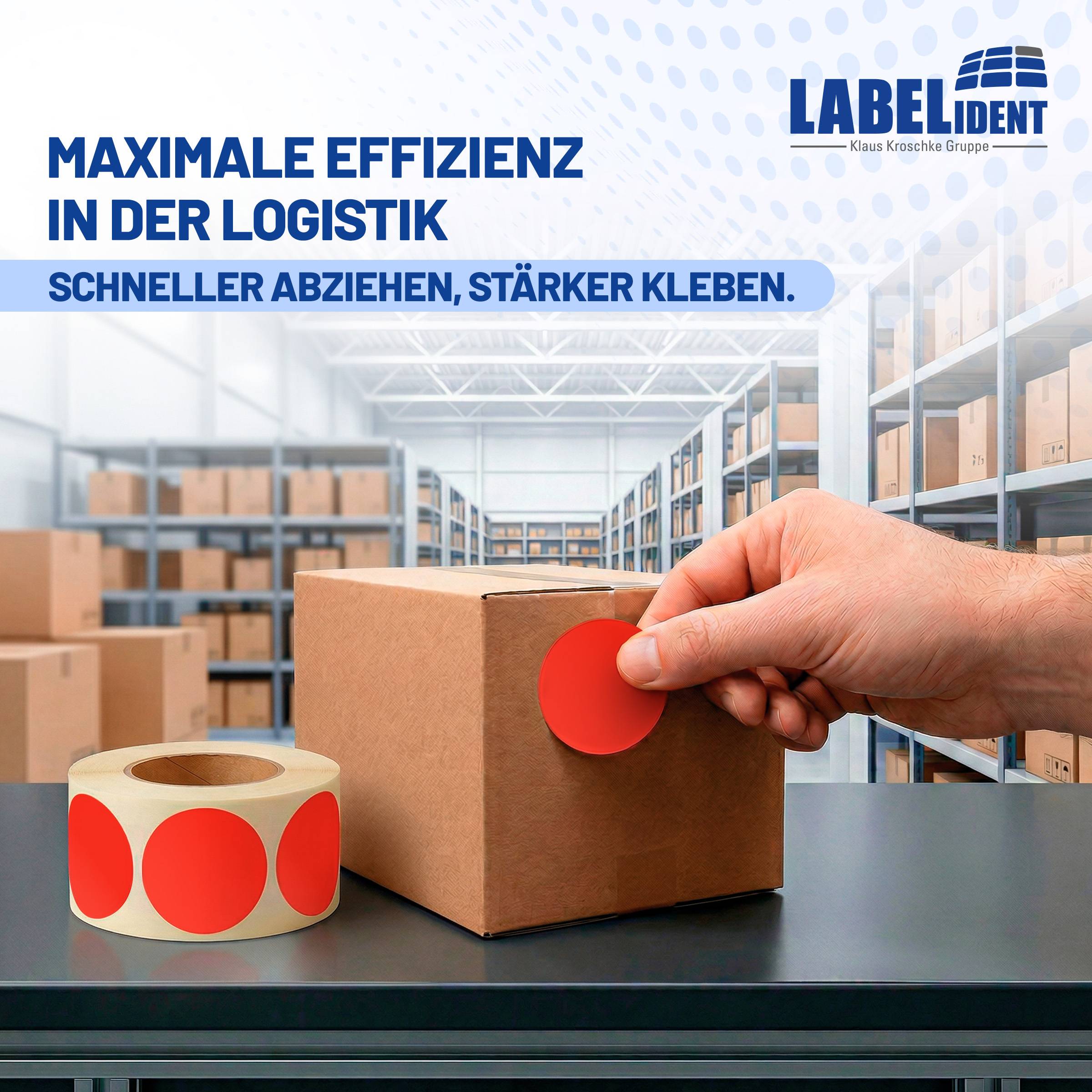 Labelident Klebepunkte rot, Ø 30 mm, Papier, 1,57 Zoll, 1.000 Stück-2