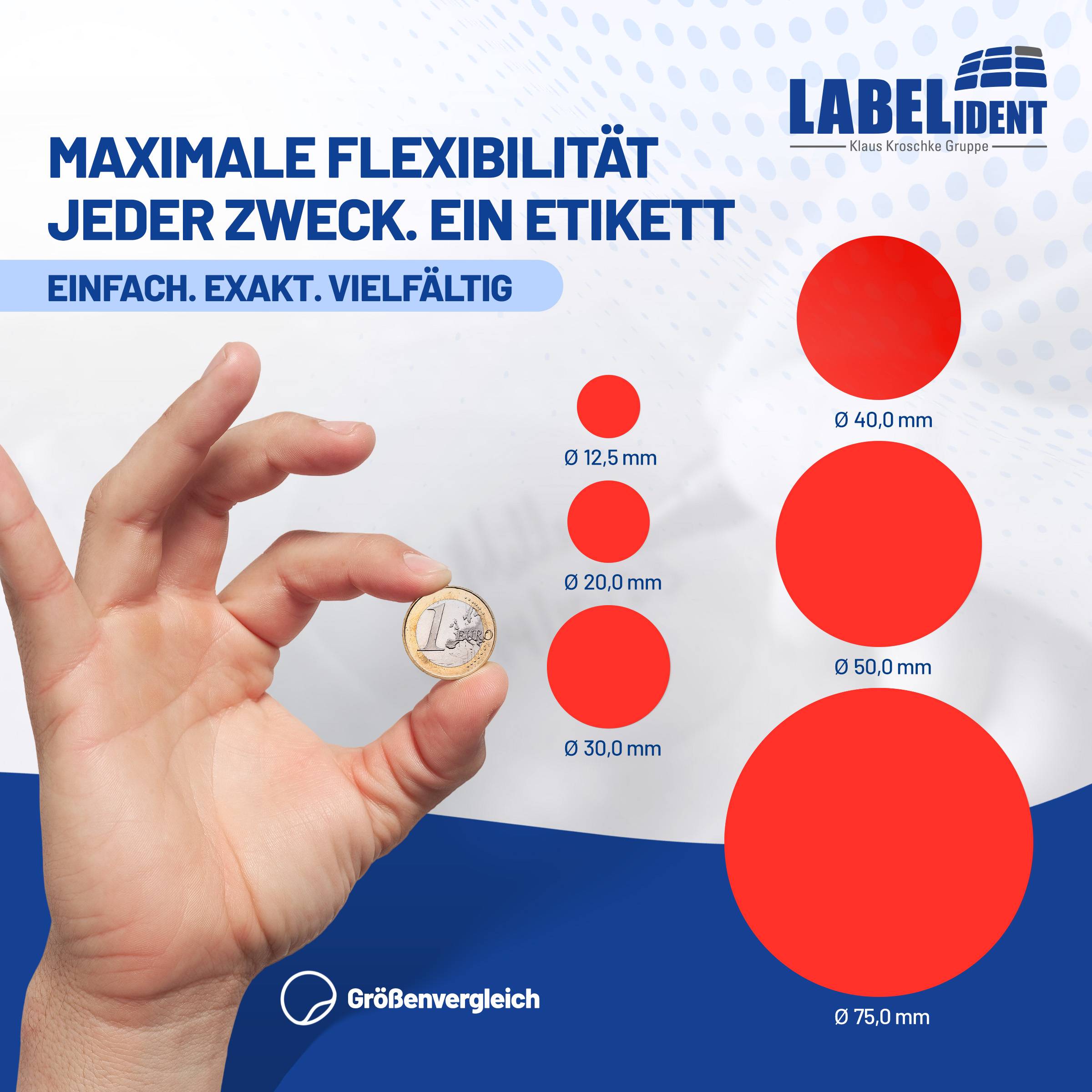 Labelident Klebepunkte rot, Ø 30 mm, Papier, 1,57 Zoll, 1.000 Stück-3