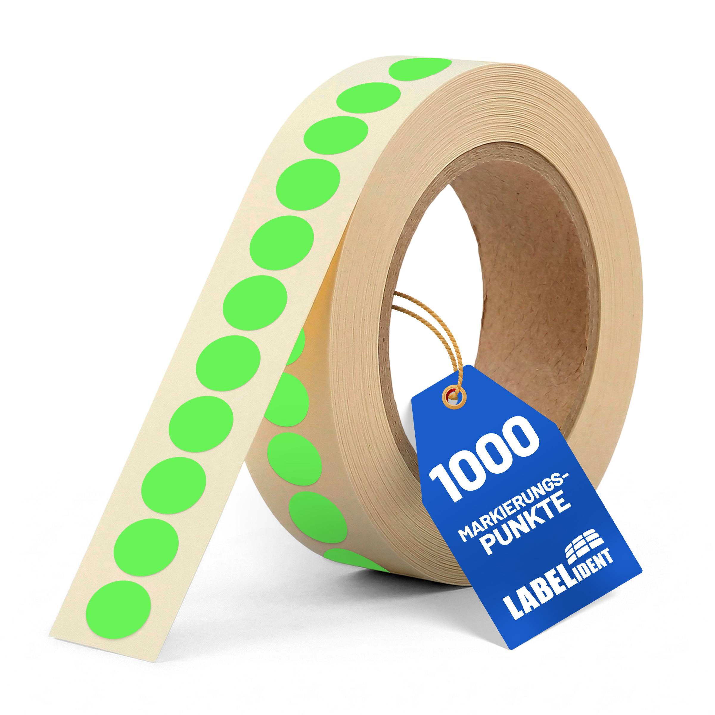 Labelident Klebepunkte grün, Ø 12,5 mm, Papier, 1,57 Zoll, 1.000 Stück-0