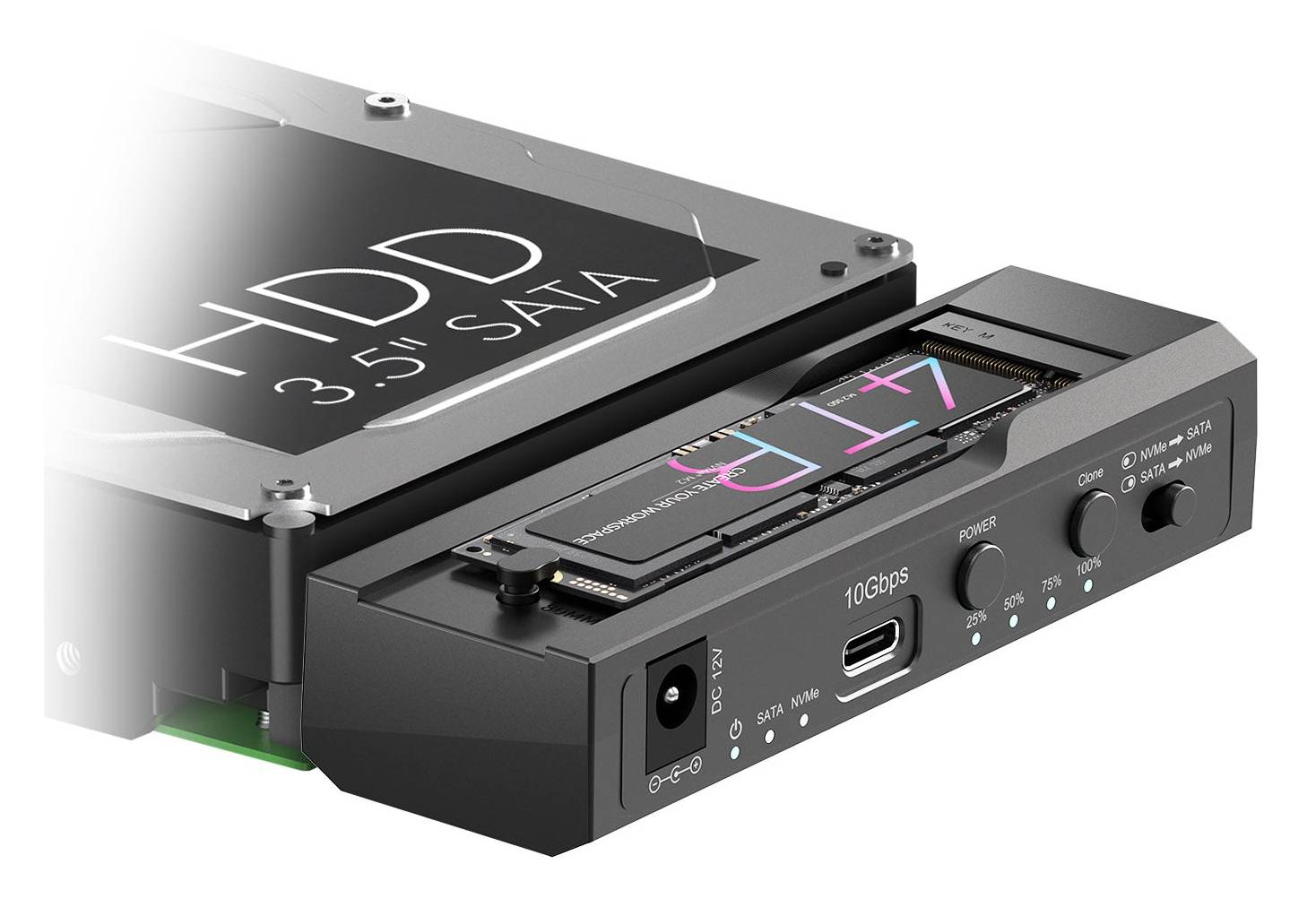 ICY BOX Docking- & Klonstation M.2 NVMe & 2.5"/3.5" HDD/SSD Lade-/Dockingstation-0