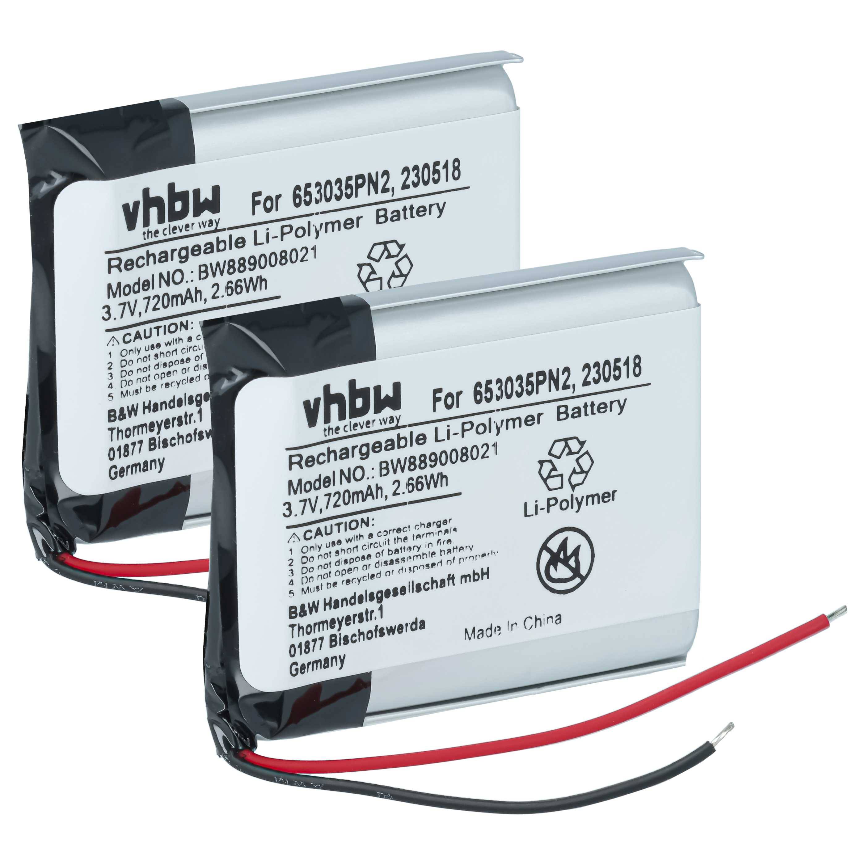 vhbw 2x Akku kompatibel mit Anker SoundCore Q30 | Q35, Q20, Q10 Wireless Headset Kopfhörer (720 mAh, 3,7 V, Li-Polymer)-0