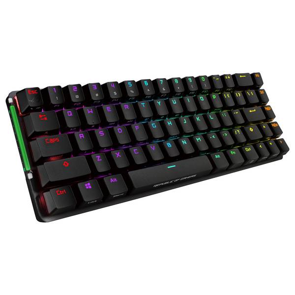 ASUS ROG Falchion, Verkabelt & Kabellos, RF kabellos + USB, Mechanischer Switch, AZERTY, RGB-LED, Sc