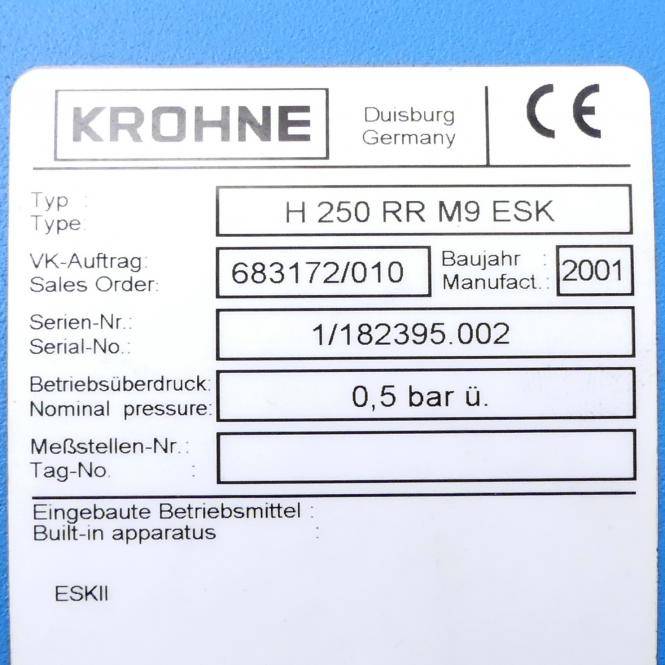 KROHNE Schwebekörper-DurchflussmesserH 250/M9 (H 250 RR M9 ESK)-1