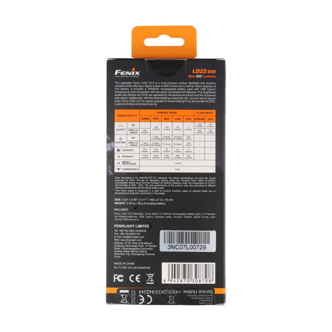 Fenix LD22 V2.0 Taschenlampe, schwarz-4