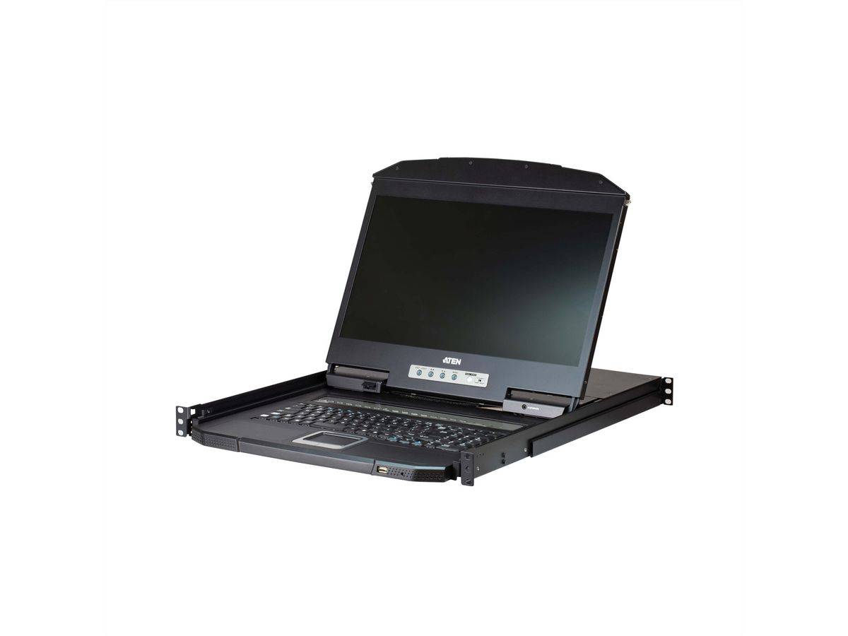 Aten CL3116NX KVM-Switch, 18,5Zoll TFT, VGA, PS/2-USB, 16 Port, FR-Layout-0