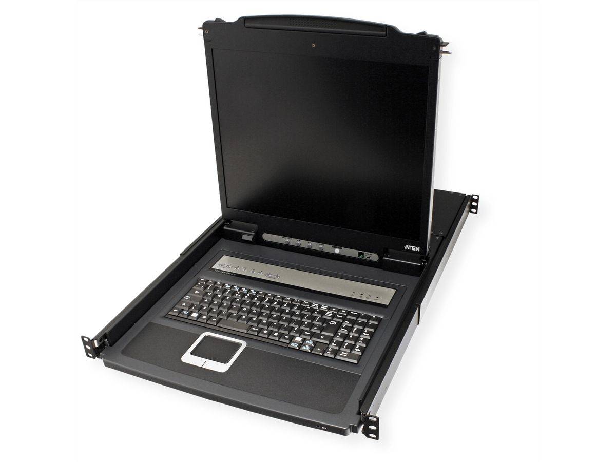 Aten CL1308N KVM-Switch, 48cm TFT, VGA, PS/2-USB, 8 Port, IT-Layout-0