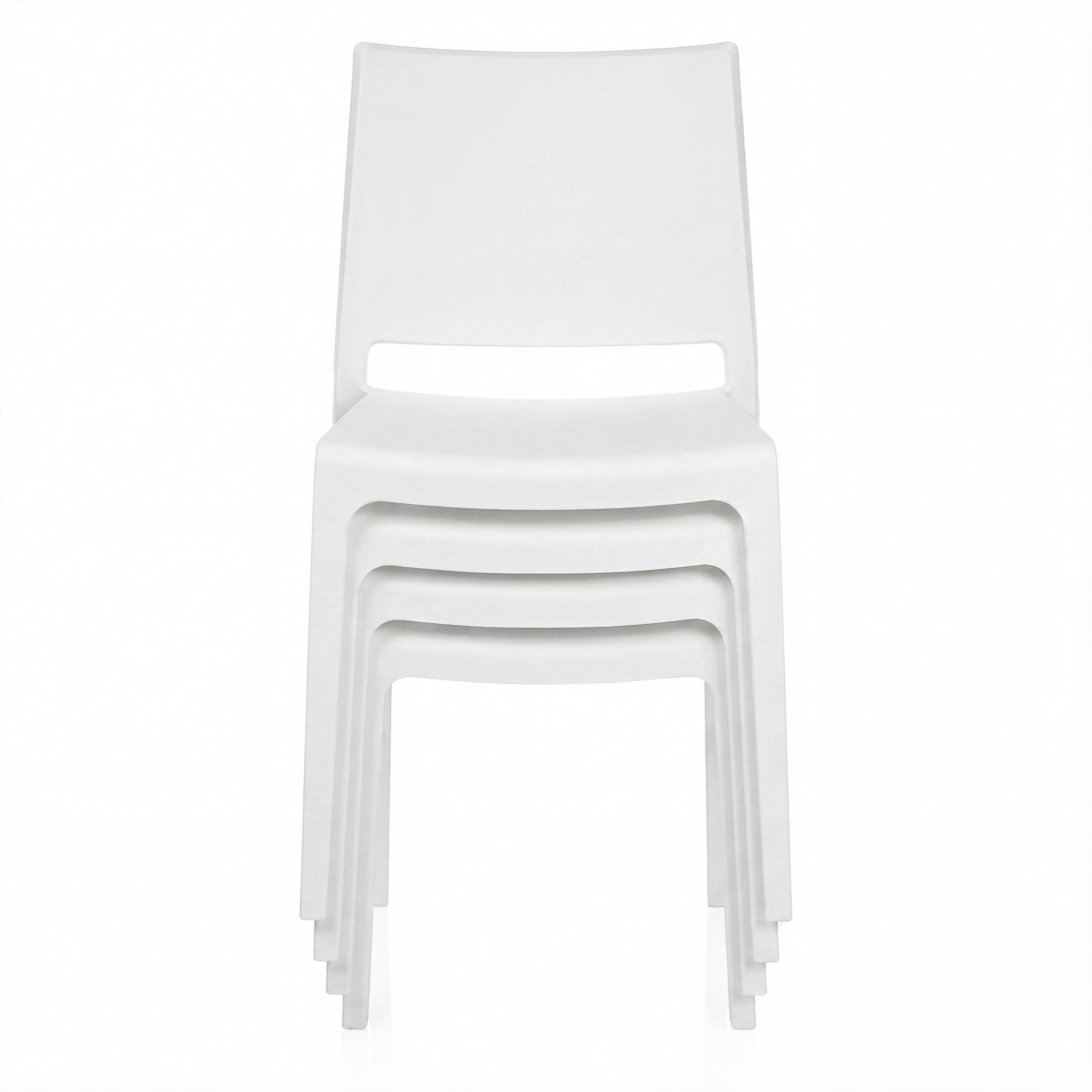 Dining Stuhl Besucherstuhl T37 V Kunststoff weiß 4er Pack hjh LIVING-2
