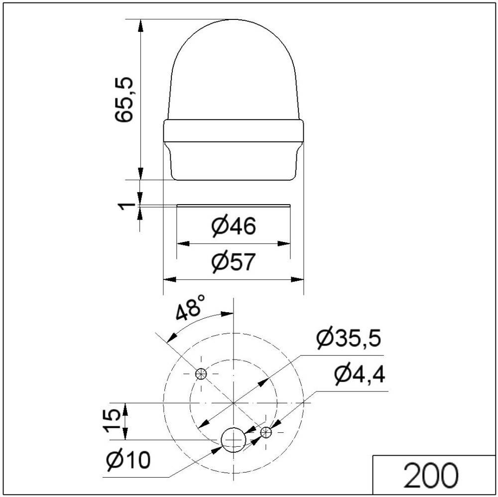 Werma Signaltechnik Signalleuchte 200.300.00 200.300.00 Gelb Dauerlicht 12 V/AC, 12 V/DC, 24 V/AC, 24 V/DC, 48 V/AC, 48 -2