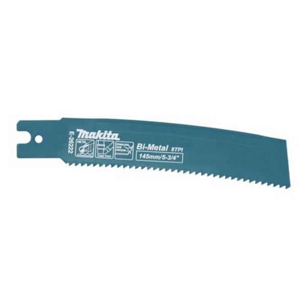 MAKITA E-26222 - Reciprosägeblatt für Akku-Reciprosäge JR003G (Schnittlänge 145mm | Zähne pro Zoll 8 | 5 Stück)