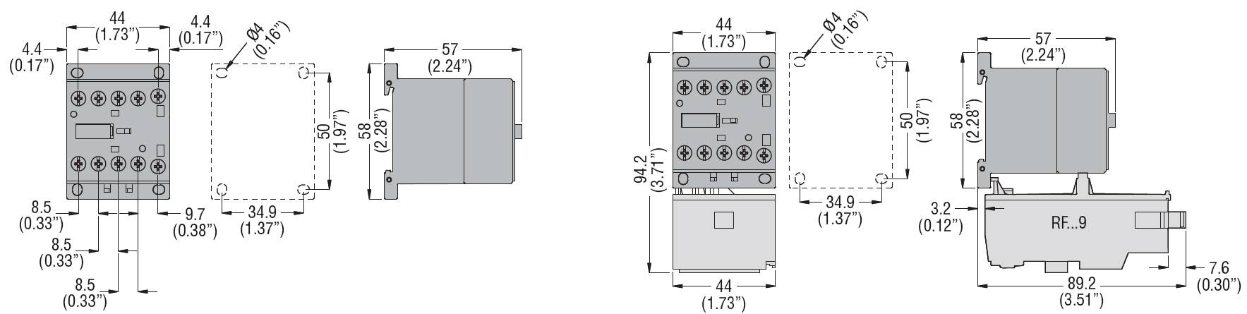 Lovato Electric 11BG0901A230 3-poliger Minischütz 690V/AC, 5kW, 9A , Spulenspannung 230V 50/60Hz, Hilfskontakt 1xNC-2