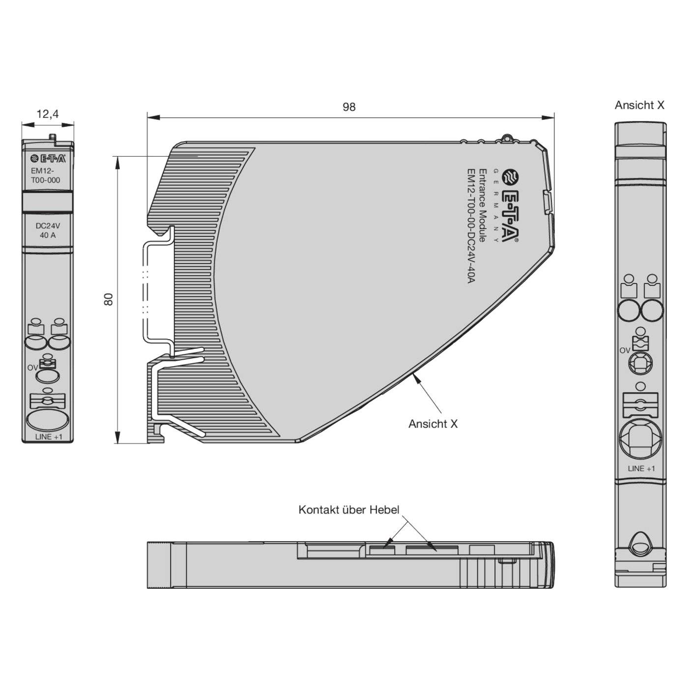 EM12-T00-000-DC24V-40A ETA Einspeisemodul für REX12‑T-2