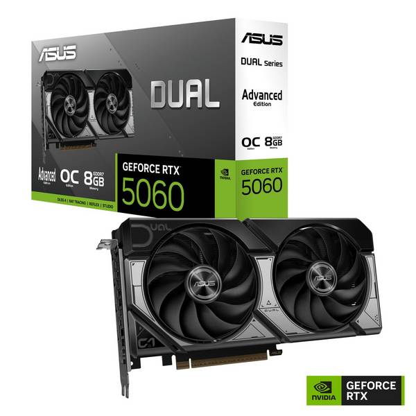 Dual GeForce RTX 5060 8GB GDDR7 OC Edition Advanced Gaming Grafikkarte