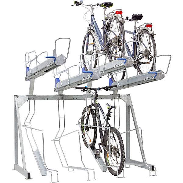 8-Fahrräderständer Aufzugsmodell Länge 2210 mm Metalloptik. Etablissements Mottez & Cie SA 87421449-4