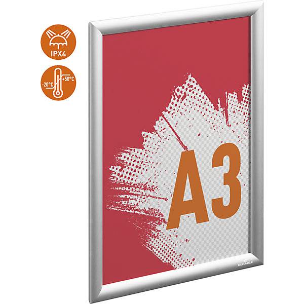 Robuster Aluminium-Klapprahmen Outdoor Aluminium eloxiert HxB 470 x 350 mm Format A3. Durable | Hunke &-0
