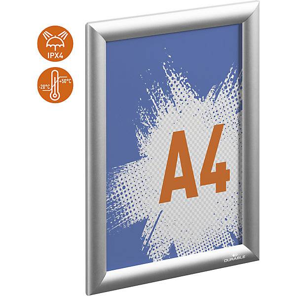 Robuster Aluminium-Klapprahmen Outdoor Aluminium eloxiert HxB 350 x 260 mm Format A4. Durable | Hunke &