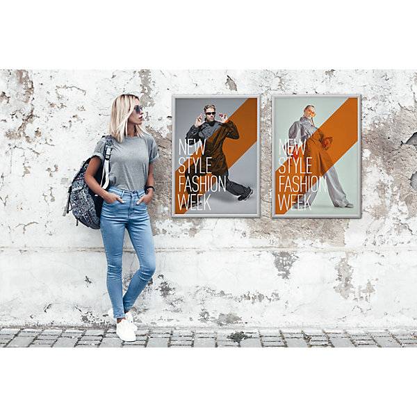 Robuster Aluminium-Klapprahmen Outdoor Aluminium eloxiert HxB 895 x 645 mm Format A1. Durable | Hunke &-2
