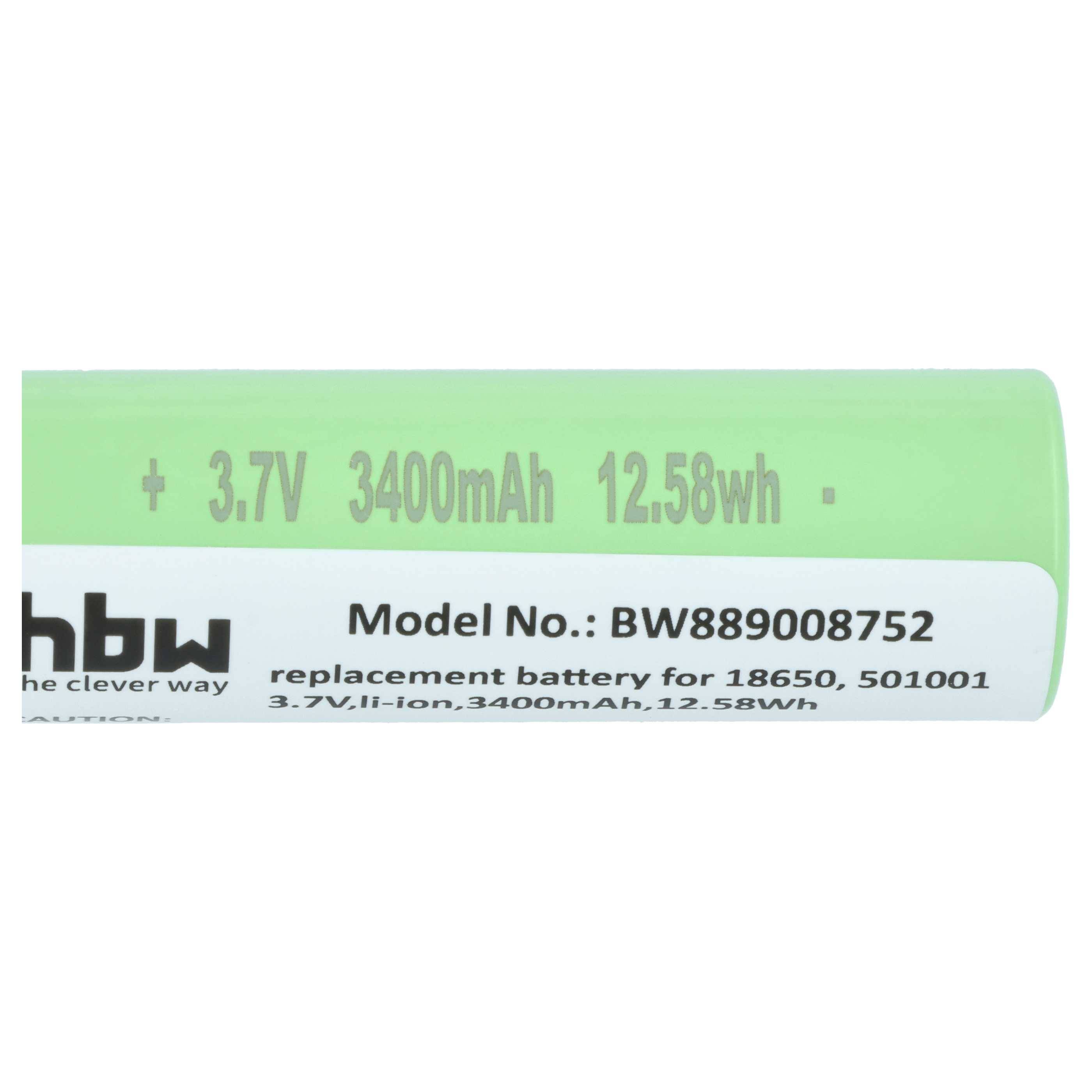 vhbw Akku Ersatz für Ledlenser 501001 | für Taschenlampe Kopflampe (3400 mAh, 3,7 V, Li-Ion)-1