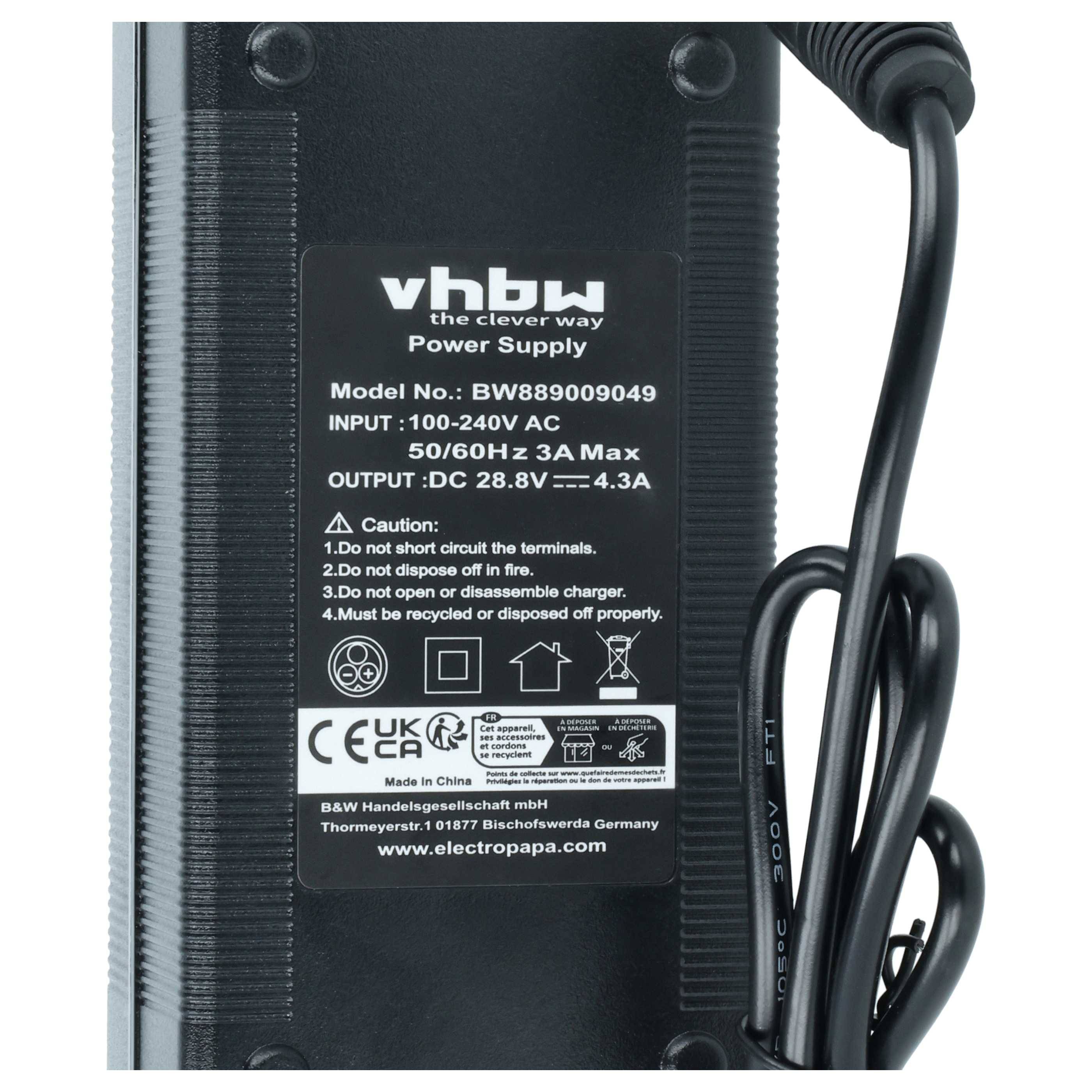 vhbw Netzteil kompatibel mit Ambrogio Twenty 29 Elite | Twenty 29 Deluxe, Twenty 25 Elite Mähroboter - 20 cm-2
