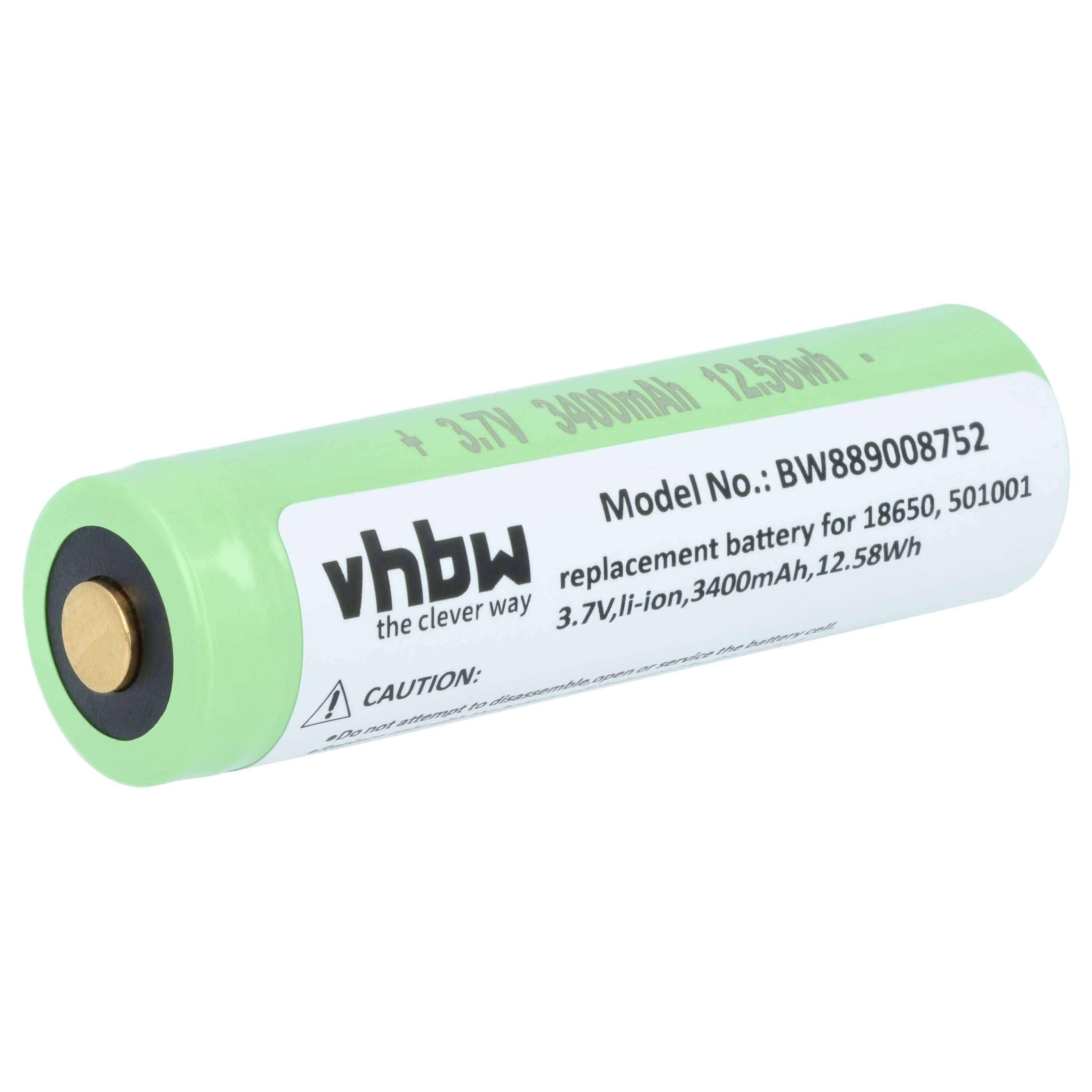 vhbw Akku Ersatz für Ledlenser 501001 | für Taschenlampe Kopflampe (3400 mAh, 3,7 V, Li-Ion)-0
